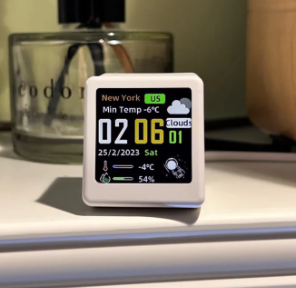 Smart Desk Clock WiFi Weather Display – 1.54" Screen | Tecodech Smart Weather Clock Axl