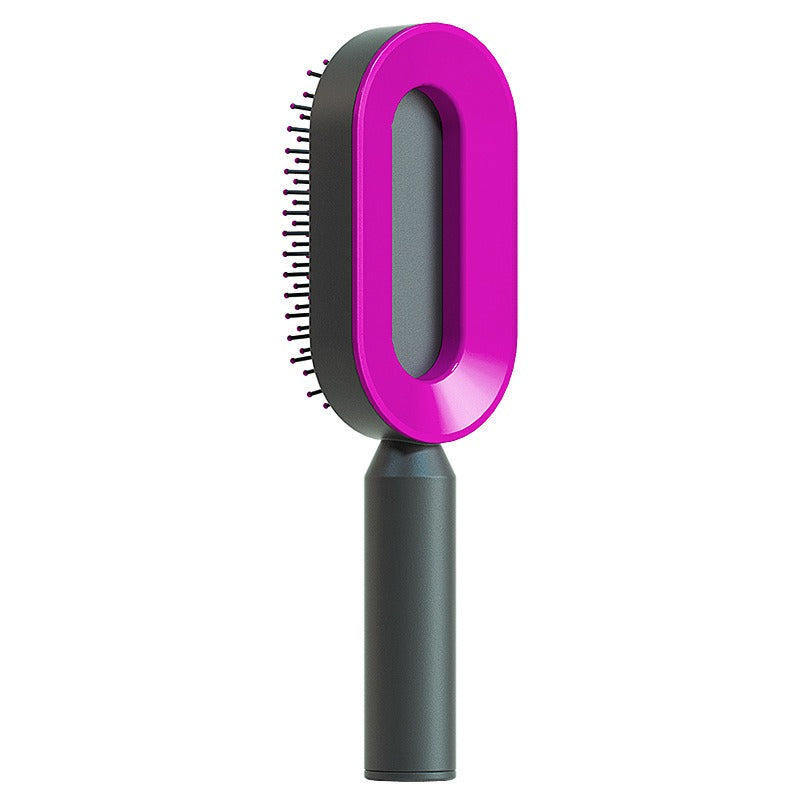 Self-Cleaning Anti-Static Hair Brush Axl Black purple