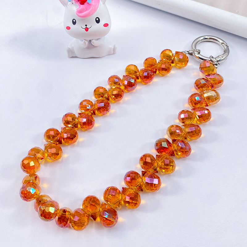 Creative Crystal Phone Chain with Elegant Beads and Design Axl