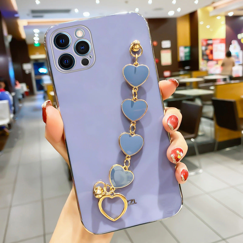 iPhone 15 Pro Max Rhinestone Bracelet Silicone Case – 6D Design