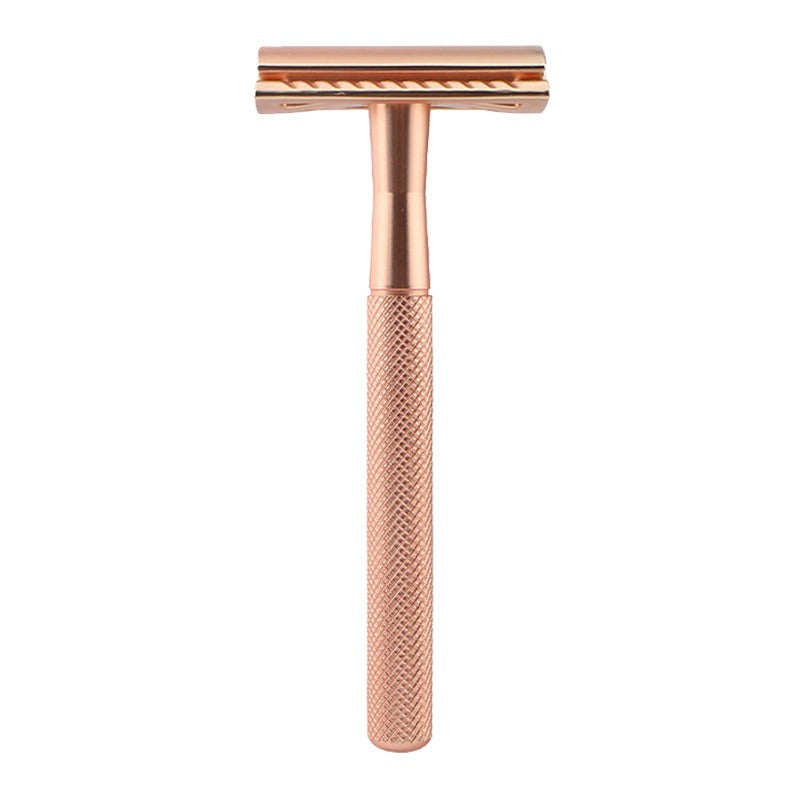 Diamond Pattern Manual Safety Razor Axl Rose Gold Single