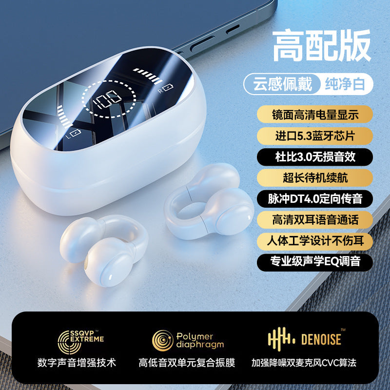 M55 Bone Conduction Bluetooth Earphones for Sports Axl M47 White / Clip Ear