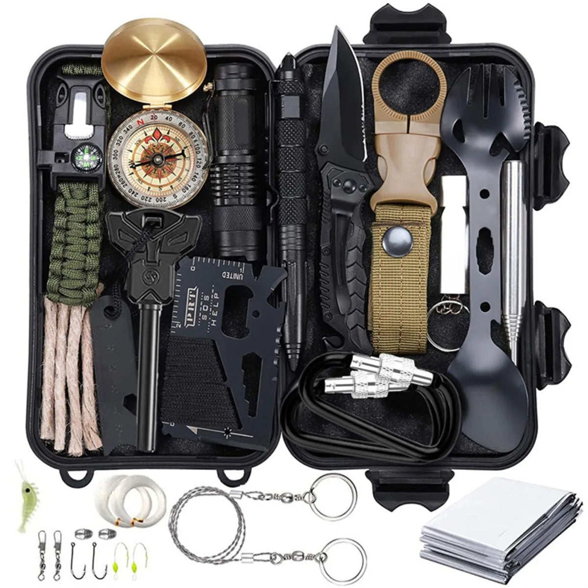 Outdoor Survival Kit Wilderness Tool Set Axl H17514 One Size