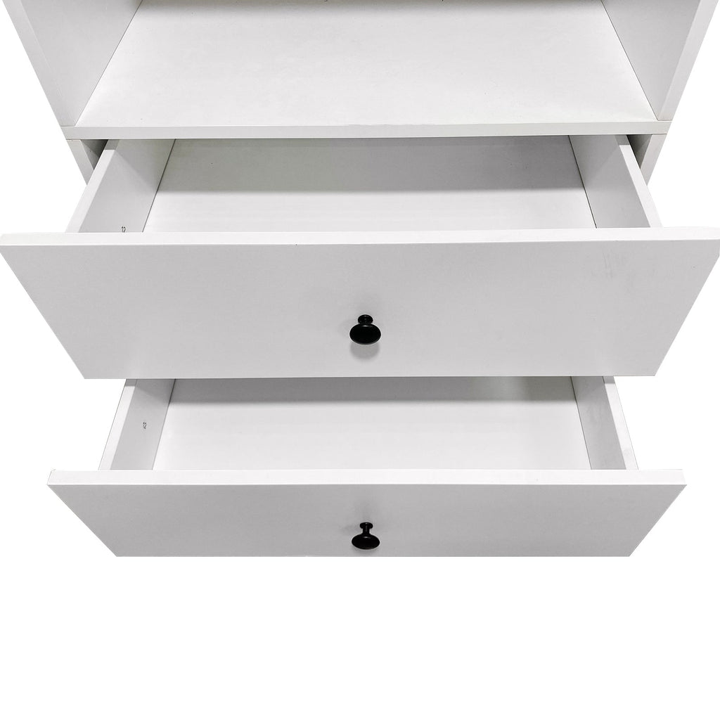B4 Bathroom colset shelves Wood Modular Closet System Wall Mounted Shelves Walk in Clothes Storage Cabinet Shelving Built in Closet Organizer for Bedroom White 31.49''W x 16.04''D x 47.24''H Axl