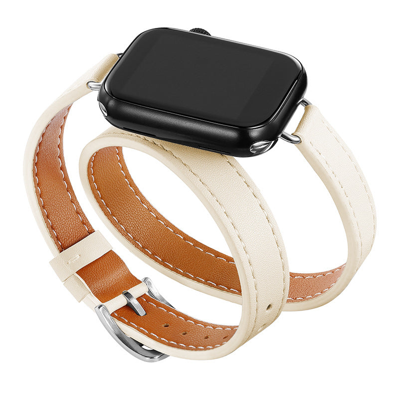 Slim Double Loop Leather Band for Apple Watch 8/7/6/4 Axl Star color / 38/40/41MM