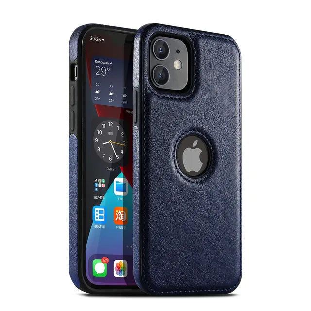 Ultra Thin Leather iPhone 11–15 Pro Case | Slim Business Cover