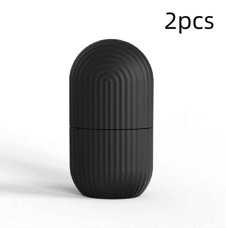 Face Ice Tray Shell Pattern Massage Tool Axl Black 2pcs