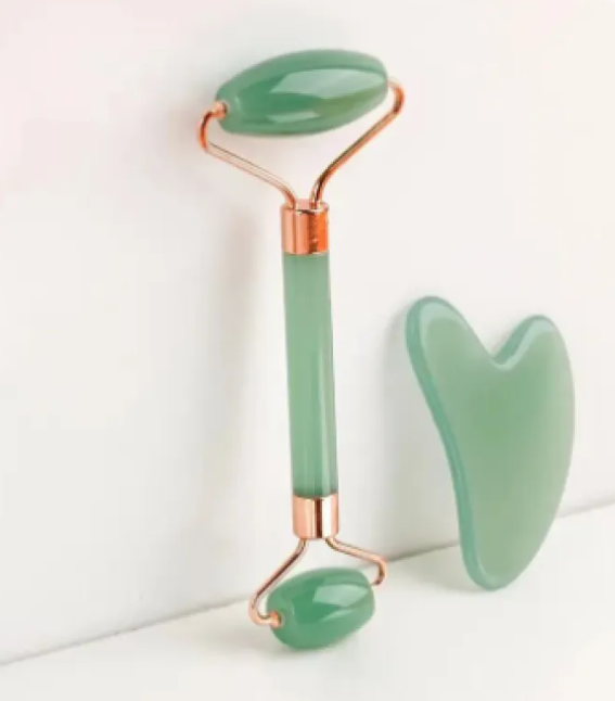 Face Opal Roller & Gua Sha Set Axl Green