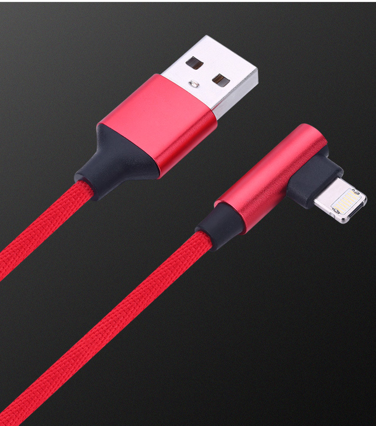 90-Degree USB Charging Cable for Apple & Android Axl