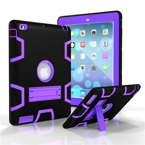 Full Coverage Silicone Kids Tablet Case with Stand Axl Black and purple
