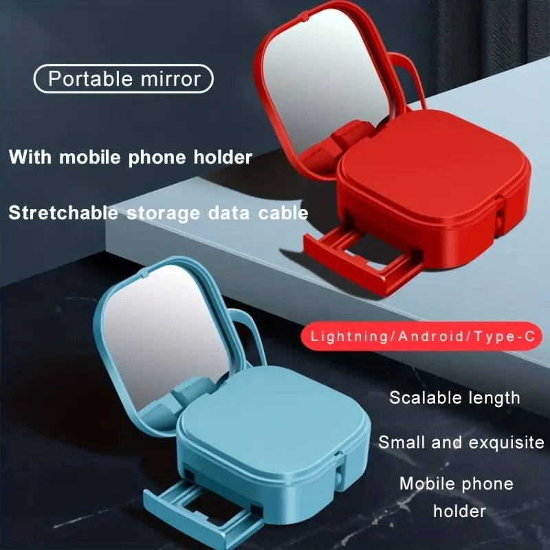 3-in-1 Retractable USB Data Cable with Phone Stand Axl