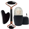 Dual-Head Massage Roller Facial Tool Set Axl Black Set 16/8/6 cm
