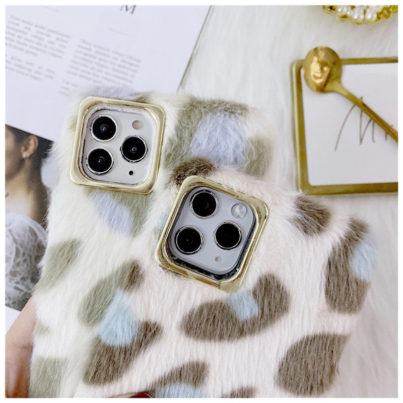 Luxury Leopard Winter Warm Plush Phone Case for iPhone Axl