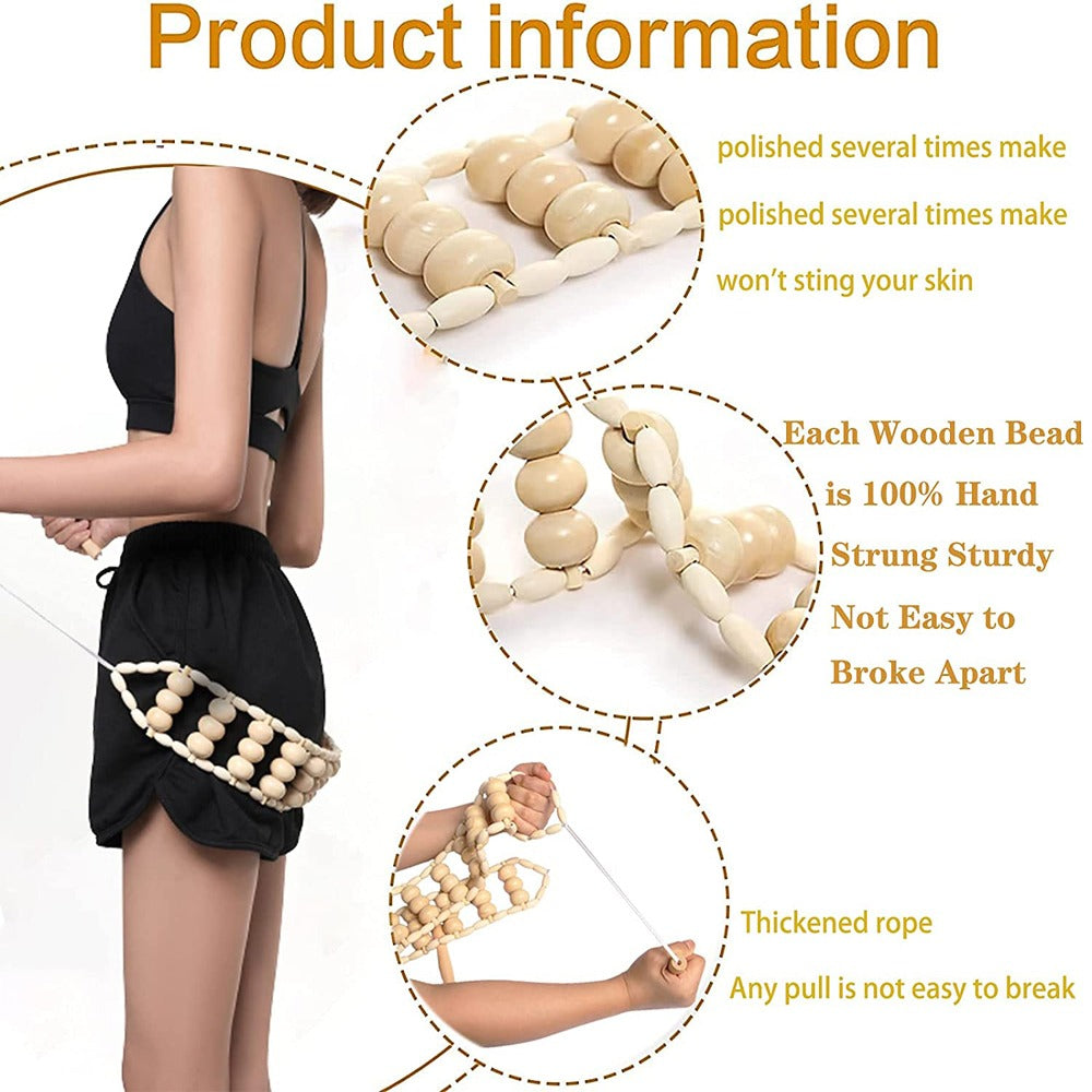 Wooden Anti-Cellulite Massage Roller Set Axl
