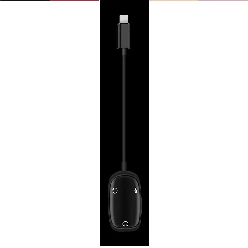 Audio Adapter Charging Cable for iPhone 8-Pin to 3.5mm Axl Black
