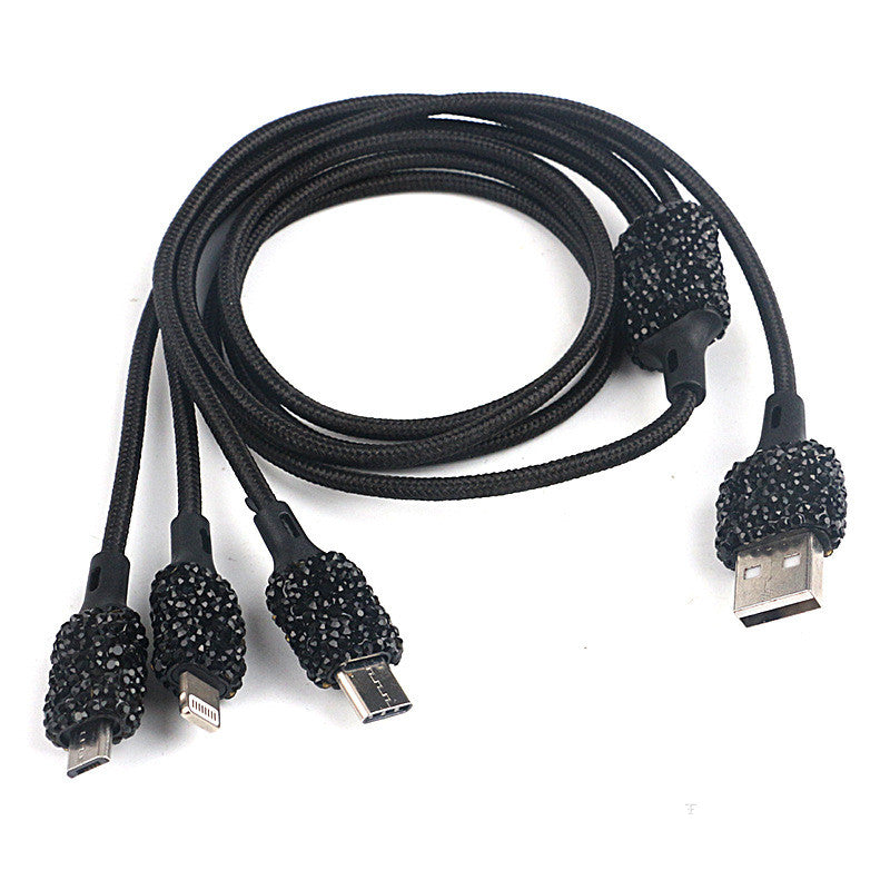 Goddess Style Diamond Car Charger with USB Multi-Function Axl Black
