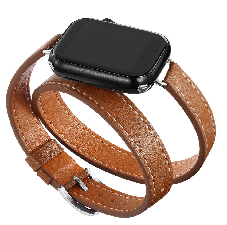 Slim Double Loop Leather Band for Apple Watch 8/7/6/4 Axl