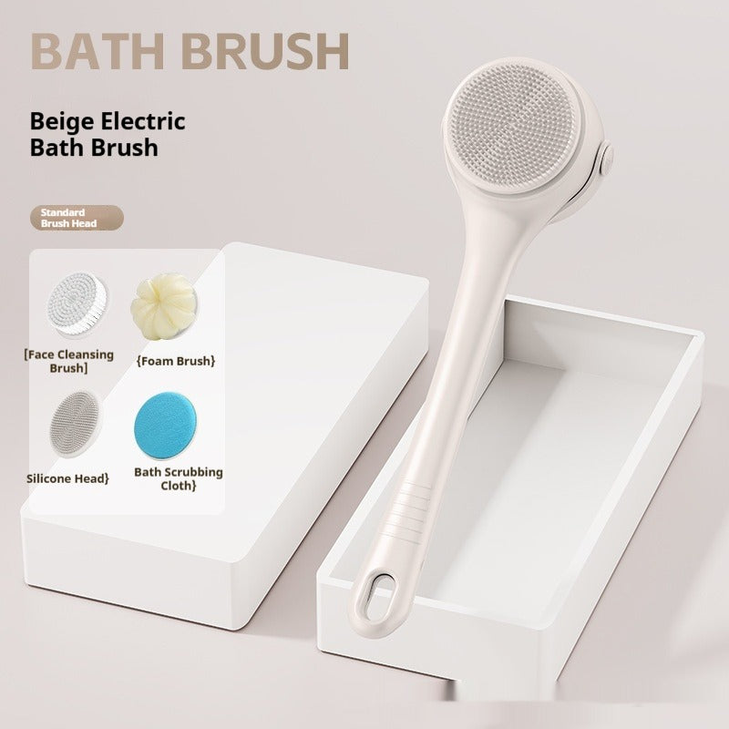Electric Dual-Handle Bath Brush – Rechargeable Long Handle Scrubber Axl M1 Flip Milk Coffee
