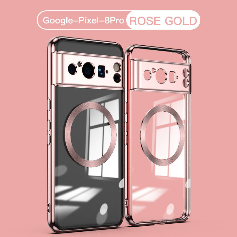 Magnetic Transparent Case for Google Pixel 7a – Shockproof Phone Case Axl Rosd Gold / 7A Pixel