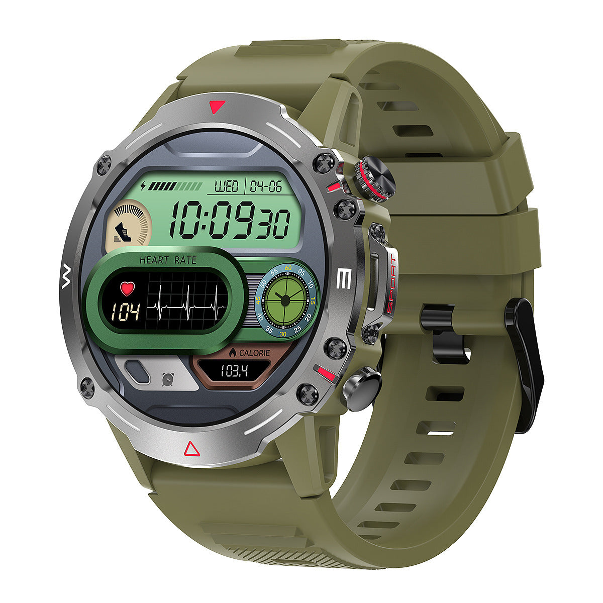HK87 Smartwatch – Heart Rate, Bluetooth & Fitness Tracker Smartwatch Axl Green