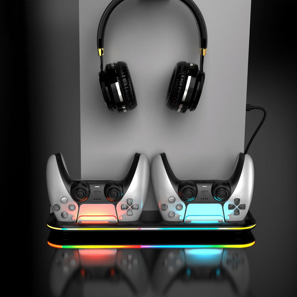 PS5 Charging Dock with RGB Light for Controllers and Headset Axl