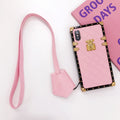 Diamond Pattern Leather Phone Case for iPhone 11 Pro Max Axl Pink 11Promax