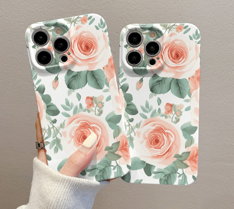 Painted Flower & Leaf iPhone Case – Floral Cover | Axl Floral Phone Case Axl