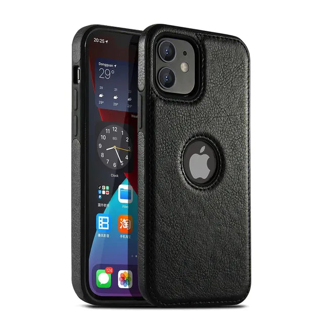 Ultra Thin Leather iPhone 11–15 Pro Case | Slim Business Cover