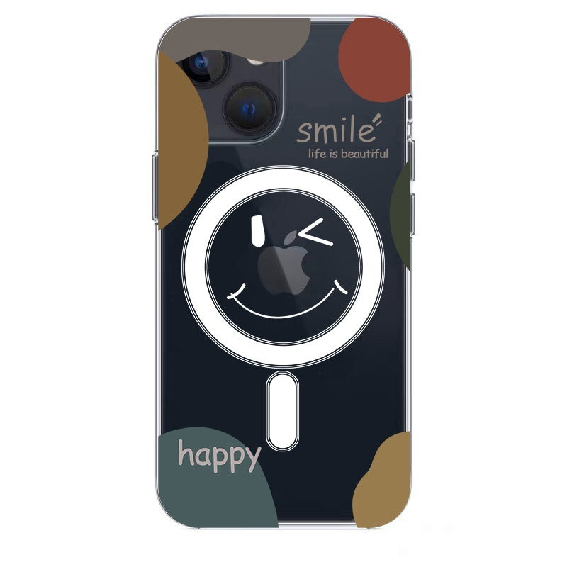Smiley Face Wireless Charging iPhone Case | Clear TPU iPhone Phone Case Axl Transparent / iPhone 13 Pro