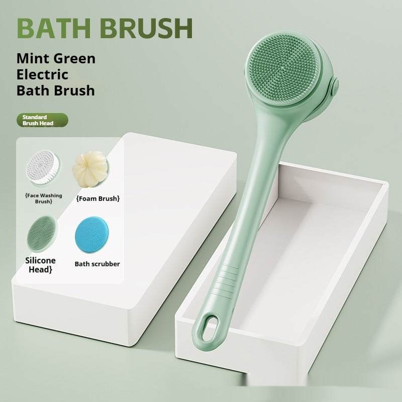 Electric Dual-Handle Bath Brush – Rechargeable Long Handle Scrubber Axl M1 Flip Green