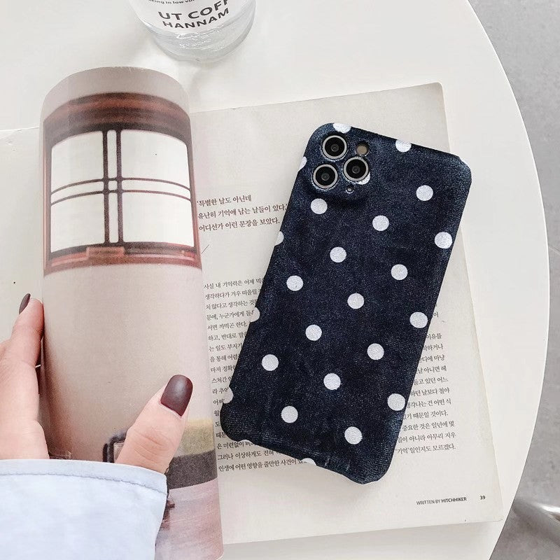 Fluffy Wave Dot Phone Case Compatible With Various Models Axl Apricot color / 15promax