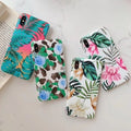 Frosted Mobile Phone Case Axl White flowers and green leaves iphone15Pro