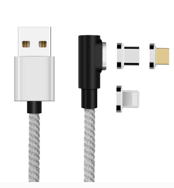 3-in-1 Magnetic Charging Cable – USB, Micro USB & Type-C Magnetic Charging Cable Axl Silver 3A 1.5m line