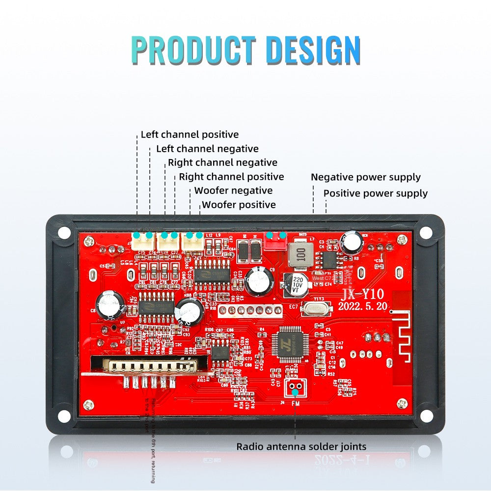 12V Car FM Radio Module with MP3 Player and Decoder Axl