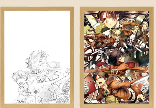 Eren Levi Attack on Titan Light Painting Night Lamp Axl