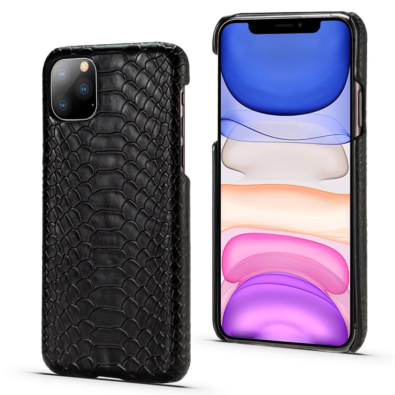Snakeskin PU Leather iPhone Case – Stylish Protection Leather Phone Case Axl Black / IPhoneXS MAX