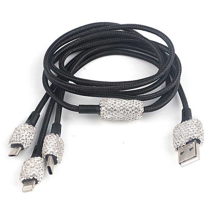 Goddess Style Diamond Car Charger with USB Multi-Function Axl Silver