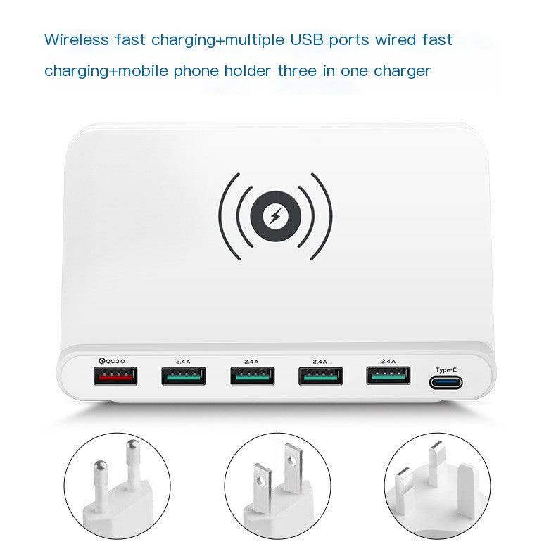 6-Port 60W USB-C Fast Charging Hub – QC 3.0 & PD Charger Multi-Port USB Charger Axl