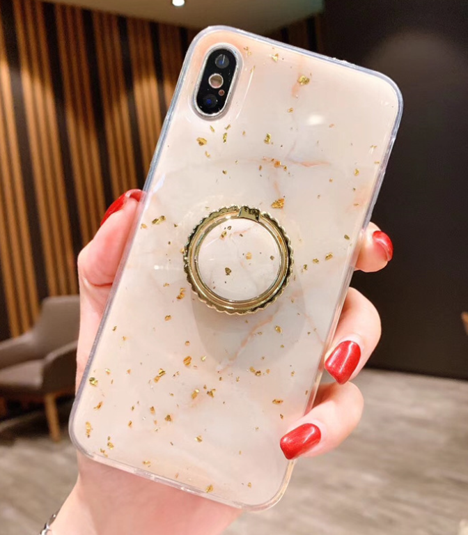 Geometric Gold Foil Triangle Phone Case Ring Axl