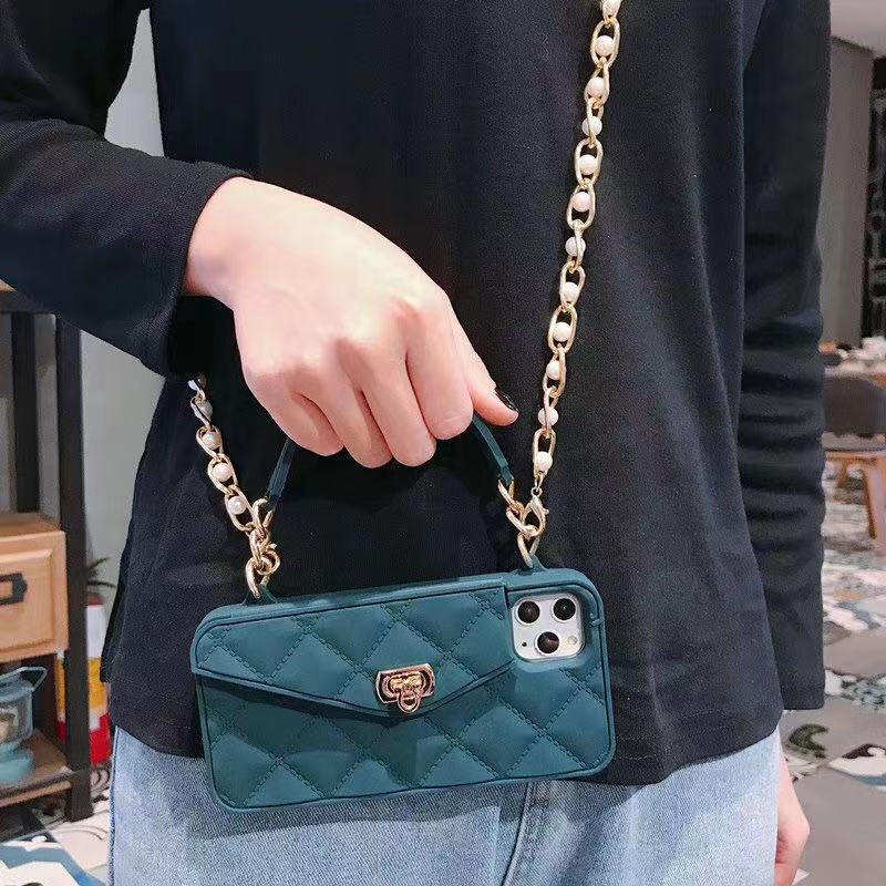 Luxury Women's Phone Case with Chain Lanyard | Silicone