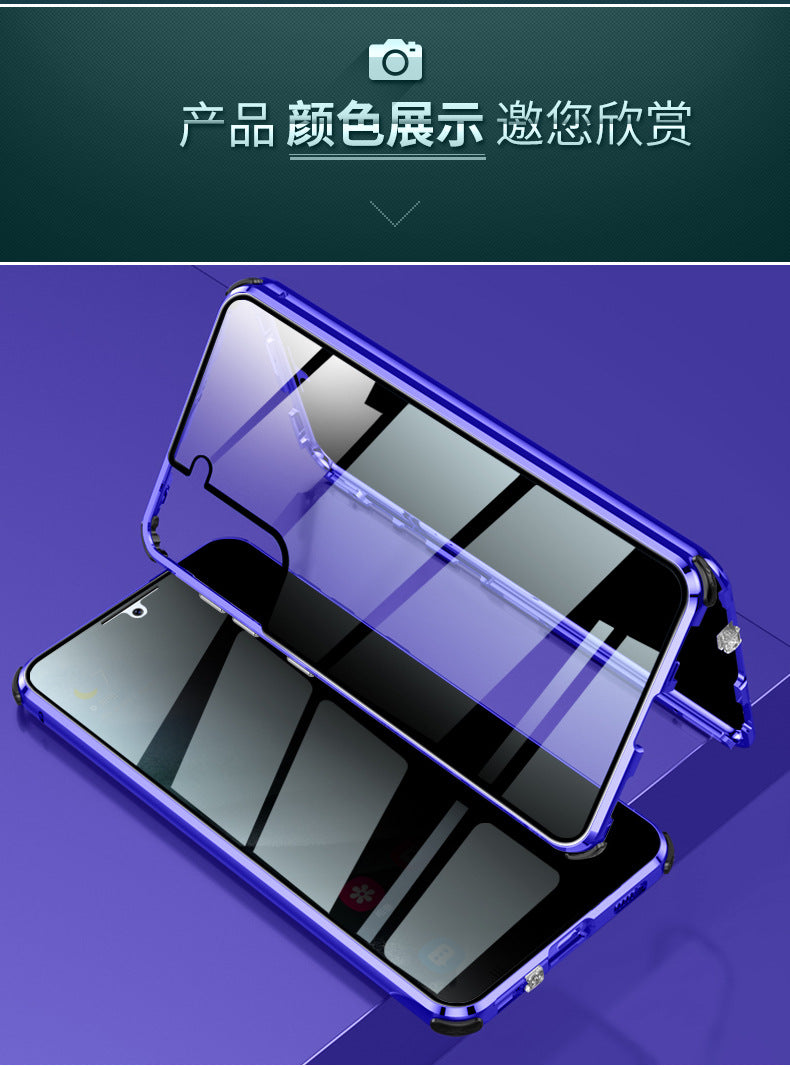 Metal Shield Dual-Sided Glass Case for Samsung S21–S23