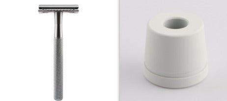 Diamond Pattern Manual Safety Razor Axl Dark silver set Set