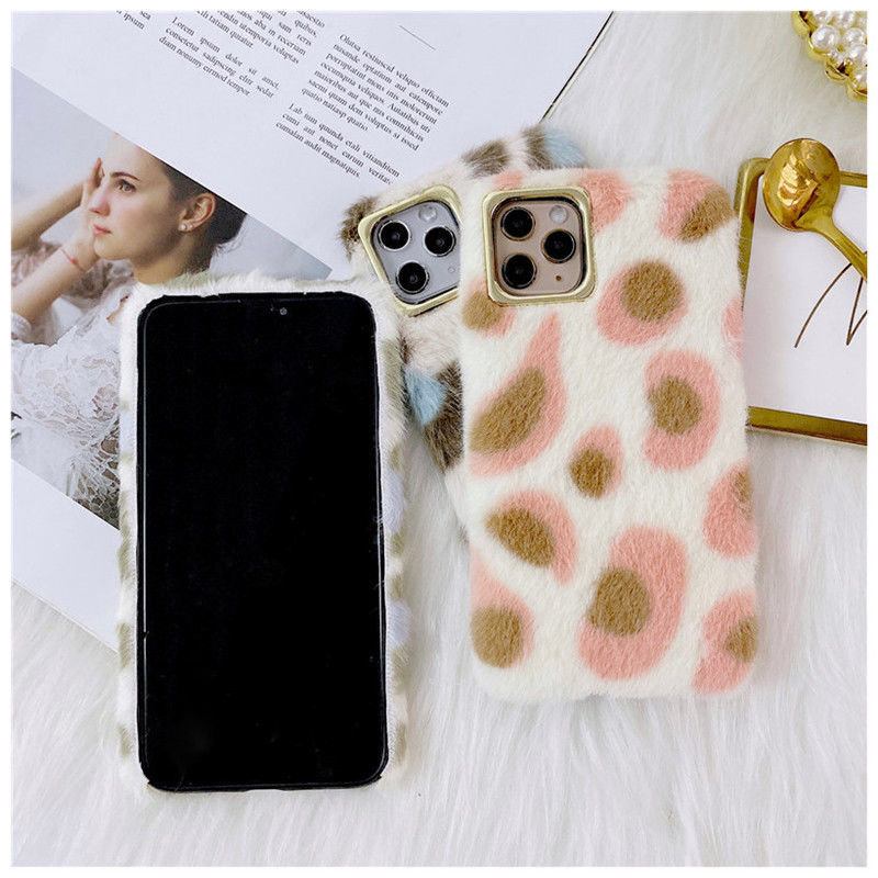 Luxury Leopard Winter Warm Plush Phone Case for iPhone Axl
