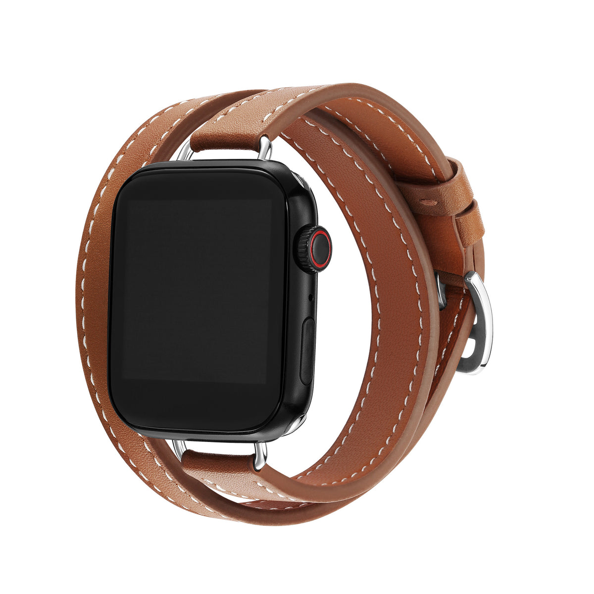 Slim Double Loop Leather Band for Apple Watch 8/7/6/4 Axl Brown / 38/40/41MM