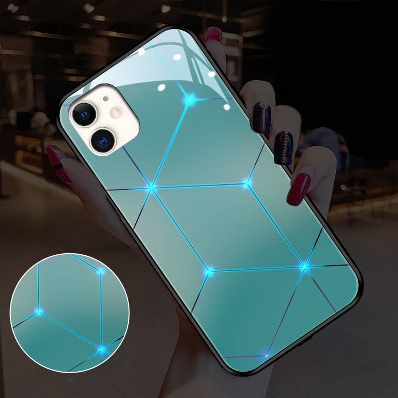 Starry Sky Glass iPhone Case – TPU & PC Galaxy Cover iPhone Phone Case Axl Green / IPhone12 12P