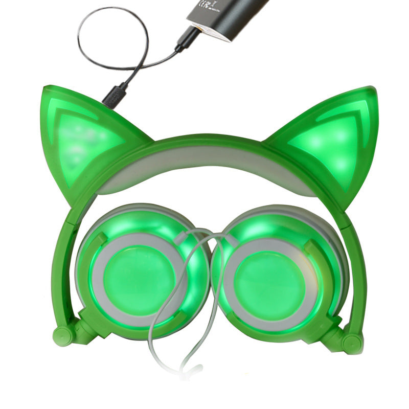 Cat Ear Headphones with LED Glow & Foldable Design | Axl LED Cat Ear Headphones Axl 绿色