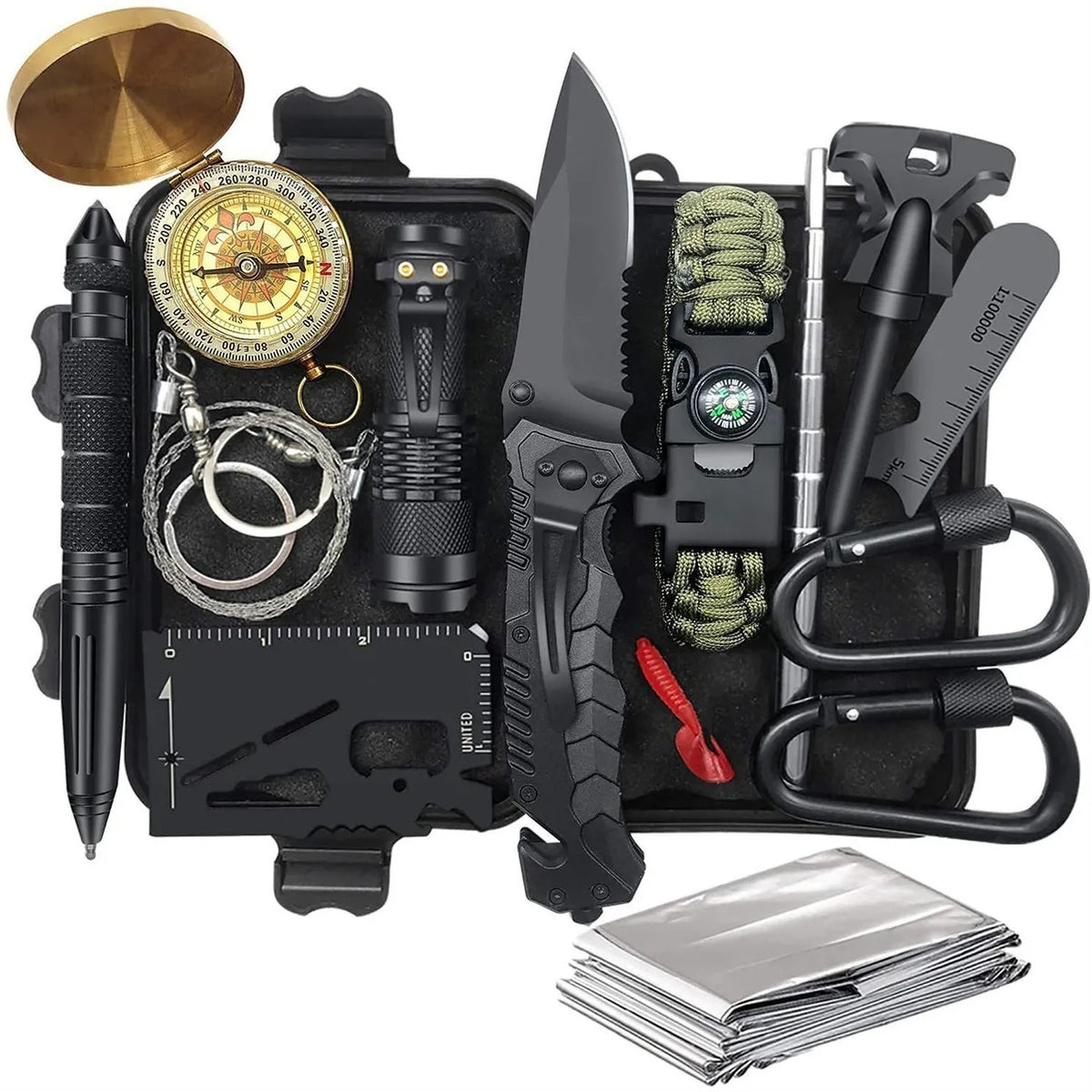 Outdoor Survival Kit Wilderness Tool Set Axl H12467 One Size