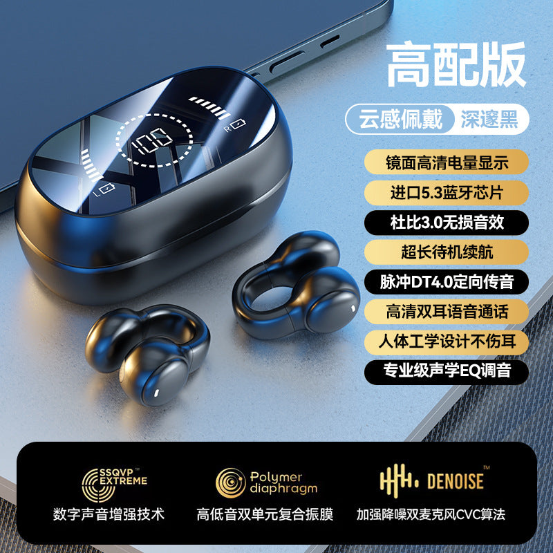 M55 Bone Conduction Bluetooth Earphones for Sports Axl M47 Black / Clip Ear