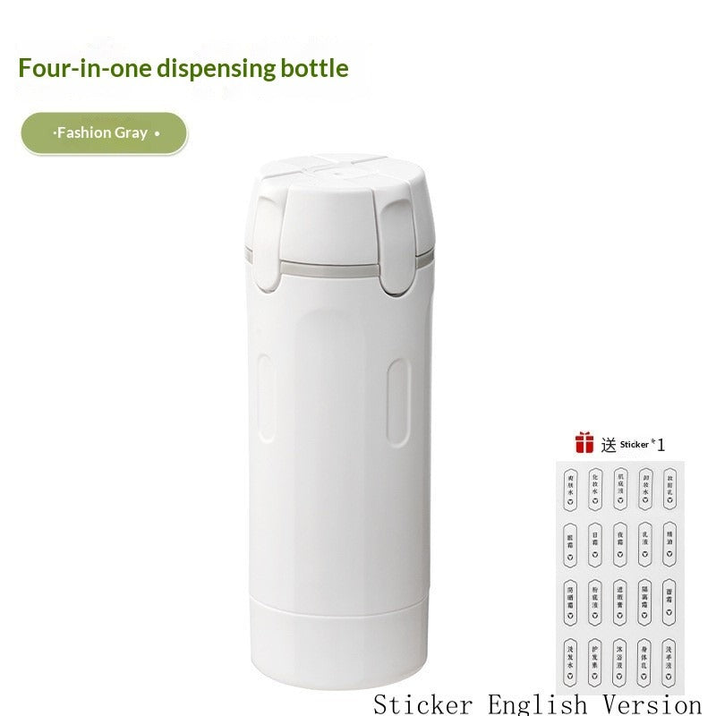 4-in-1 Travel Dispenser Bottles Leakproof Axl Gray - Sticker English Version Standard