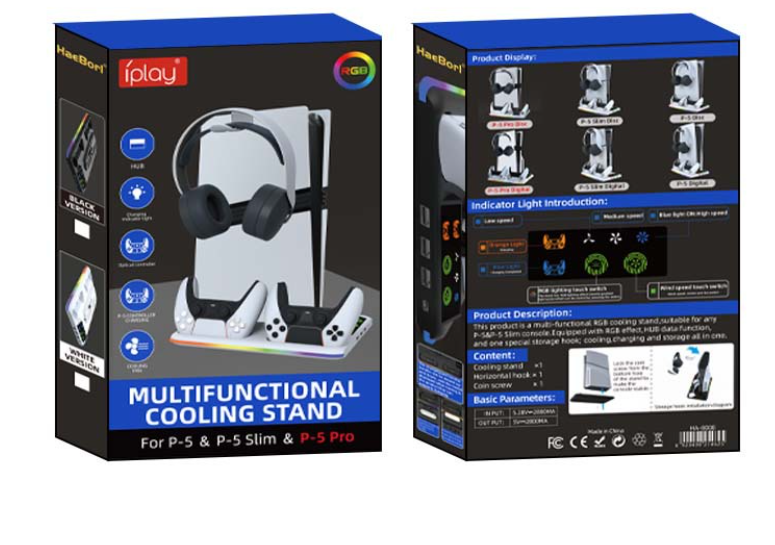 PS5 Charging Dock with RGB Light for Controllers and Headset Axl